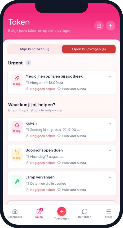 Hulpvraag delen scherm